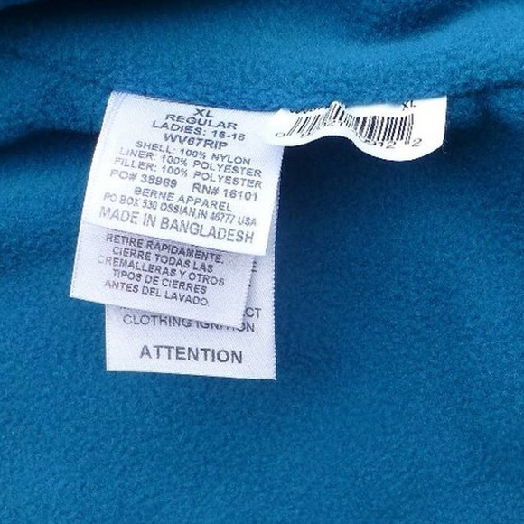 Berne Women's Quilted Vest XL Blue 16-18 - Picture 4 of 6